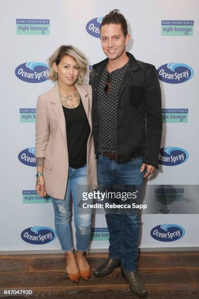 Sheila Hafsadi and Jackson Rathbone attend Kari Feinstein's Style Lounge presented by Ocean Spray at the Andaz Hotel on September 14, 2017 in Los...