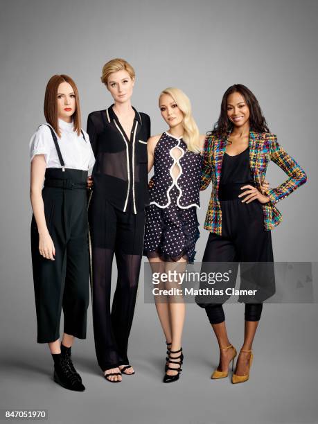 Actresses Karen Gillan, Elizabeth Debicki, Pom Klementieff, and Zoe Saldana from 'Guardians of the Galaxy Vol. 2' are photographed for Entertainment...