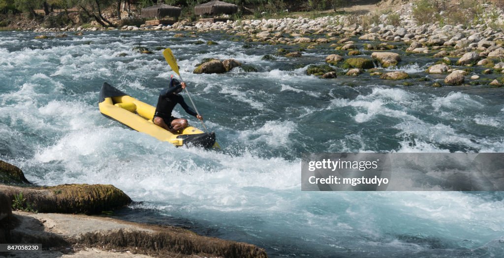 Single Rafting Single Young Man White Water Rafting High-Res Stock Photo - Getty Images