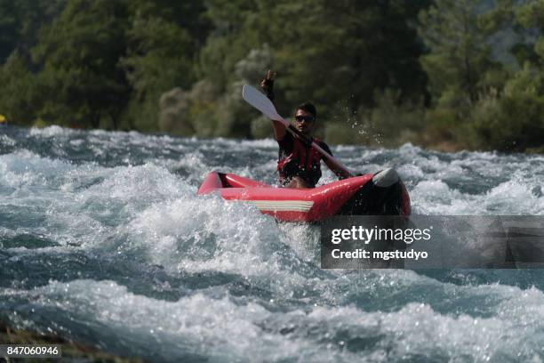 Single Rafting Single Young Man White Water Rafting High-Res Stock Photo - Getty Images