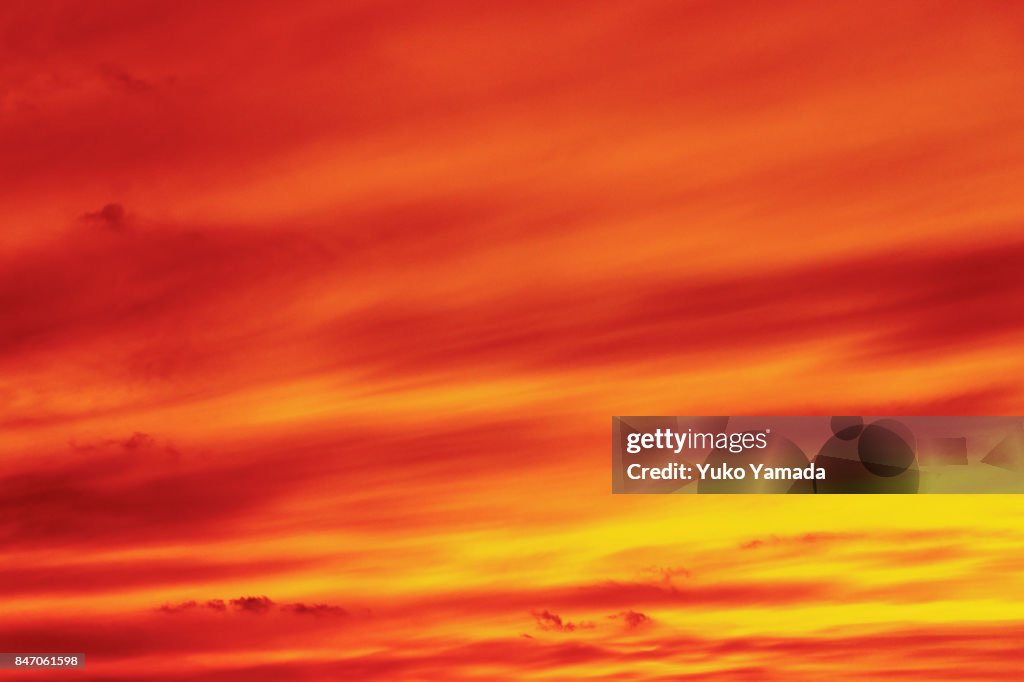 Clouds Typologies - Abstract Image of Dramatic Red Sunset Sky