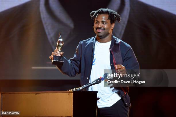 Sampha wins the Hyundai Mercury Prize 2017 at Eventim Apollo on September 14, 2017 in London, England.