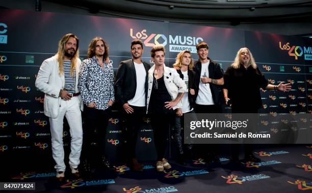 Bromas Aparte attends 40 Principales Awards candidates dinner 2017 on September 14, 2017 in Madrid, Spain.