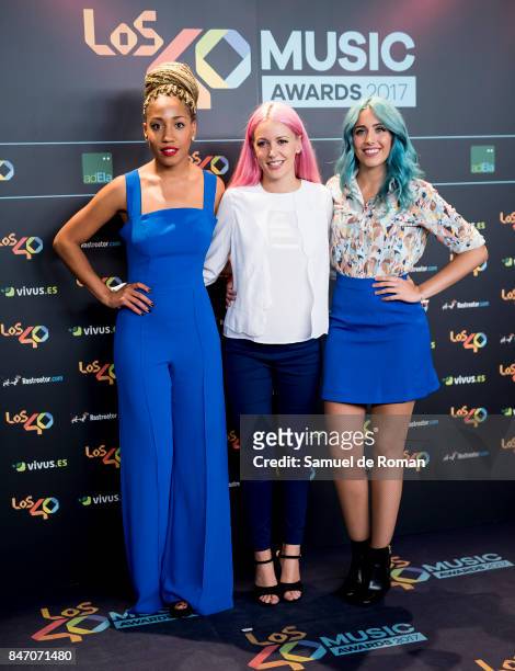 Sweet California attends 40 Principales Awards candidates dinner 2017 on September 14, 2017 in Madrid, Spain.