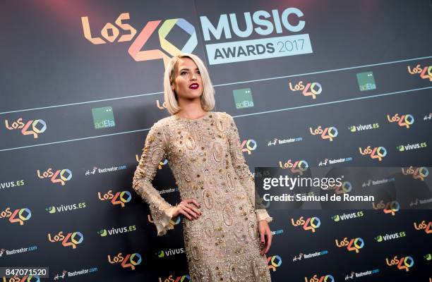 Ana Fernandez attends 40 Principales Awards candidates dinner 2017 on September 14, 2017 in Madrid, Spain.