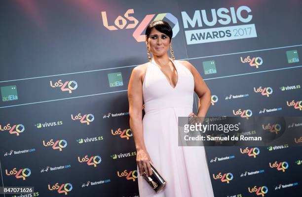 Rosa Lopez attends 40 Principales Awards candidates dinner 2017 on September 14, 2017 in Madrid, Spain.