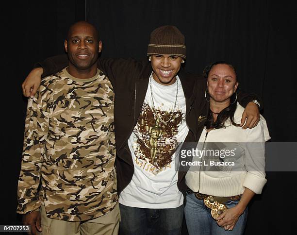 Clinton Brown, Chris Brown and Joyce Hawkins, Chris Brown's mother and father