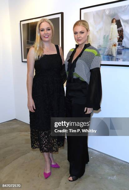 Photographer Kirstin Sinclair and Camilla Kerslake attend the 'A Front Row Seat' photography exhibition by Kirstin Sinclair at The Subculture...