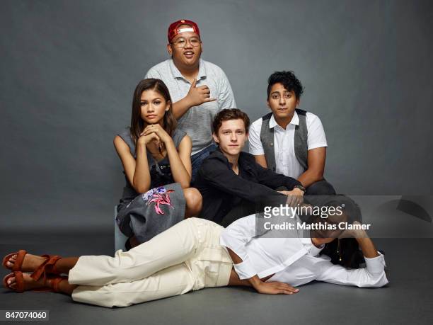 Actors Zendaya, Jacob Batalon, Tom Holland, Tony Revolori and Laura Harrier from 'Spider-Man: Homecoming' are photographed for Entertainment Weekly...