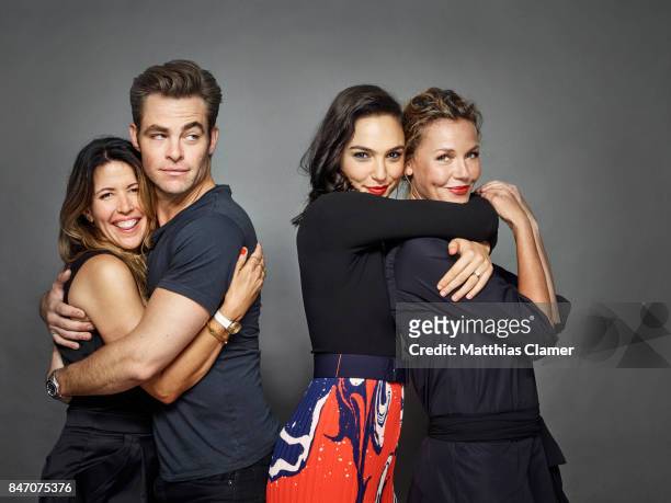 Director Patty Jenkins and actors Chris Pine, Gal Gadot and Connie Nielsen from 'Wonder Woman' are photographed for Entertainment Weekly Magazine on...