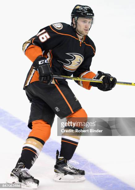 Jiri Sekac of the Anaheim Ducks plays in the game against the Colorado Avalanche at Honda Center on March 20, 2015 in Anaheim, California.