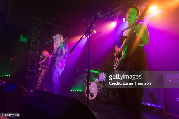 Lydia Lund, Julia Shapiro and Annie Truscott of Chastity Belt perform at The Garage on September 14, 2017 in London, England.