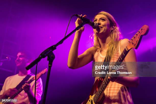 Spencer Fox and Eva Hendricks of Charly Bliss perform at The Garage on September 14, 2017 in London, England.