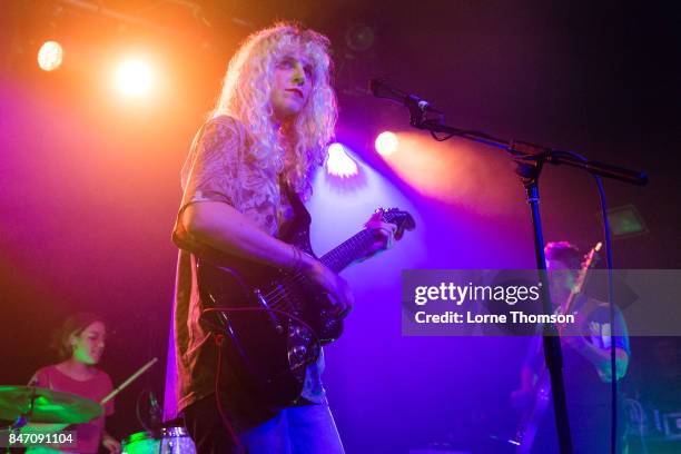 Gretchen Grimm, Julia Shapiro and Annie Truscott of Chastity Belt perform at The Garage on September 14, 2017 in London, England.