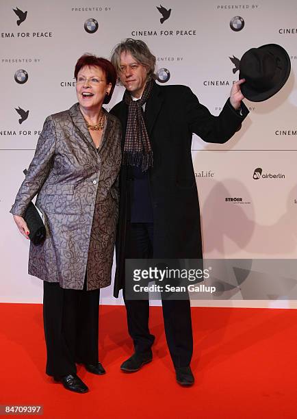 Heidemarie Wieczorek-Zeul and Sir Bob Geldof attend the 'Cinema For Peace Berlin 2009' during the 59th Berlin International Film Festival at the...
