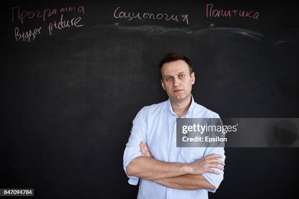 Russian politician Alexey Navalny in his office on April 11, 2017 in Moscow, Russia.