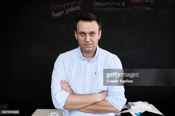 Russian politician Alexey Navalny in his office on April 11, 2017 in Moscow, Russia.