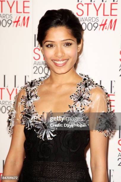 Frieda Pinto attends the Elle Style Awards 2009 held at Big Sky Studios, Caledonian Road on February 9, 2009 in London, England.