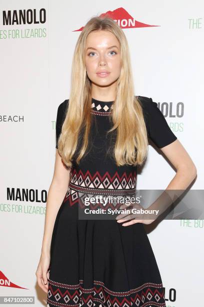 Model Louisa Warwick attends the premiere of "Manolo: The Boy Who Made Shoes for Lizards", hosted by Manolo Blahnik with The Cinema Society on...