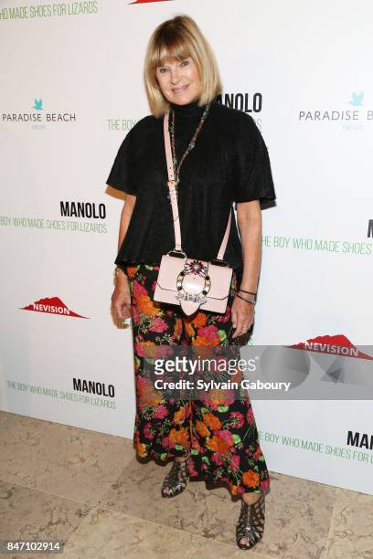 Vanity Fair writer Anne McNally attends the premiere of "Manolo: The Boy Who Made Shoes for Lizards", hosted by Manolo Blahnik with The Cinema...