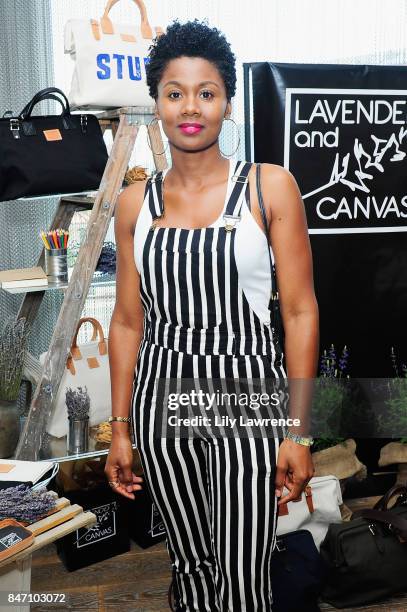 Emayatzy Corinealdi attends Kari Feinstein's Style Lounge presented by Ocean Spray at the Andaz Hotel on September 14, 2017 in Los Angeles,...