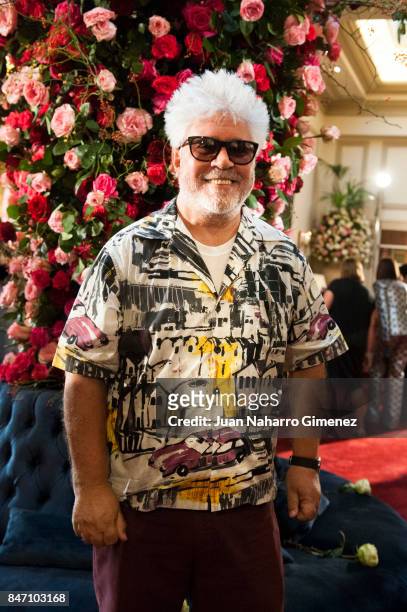 Pedro Almodovar is seen at Palomo Spain front row during Mercedes-Benz Fashion Week Madrid Spring/Summer 2018 on September 14, 2017 in Madrid, Spain.