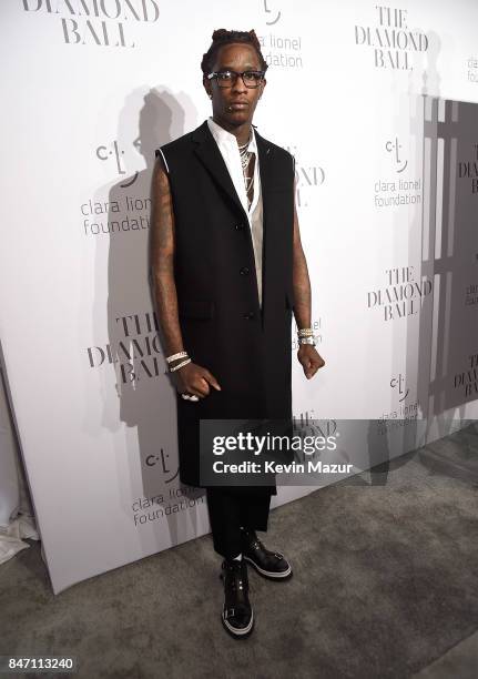 Young Thug attends Rihanna's 3rd Annual Diamond Ball Benefitting The Clara Lionel Foundation at Cipriani Wall Street on September 14, 2017 in New...