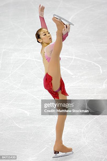 Fumie Suguri of Japan skates during the Ladies Free Skate during the ISU Four Continents Figure Skating Championships at Pacific Coliseum February 6,...