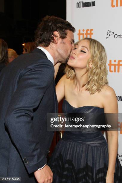 Actors Edward Holcroft and Sarah Gadon attend the "Alias Grace" Premiere held at Winter Garden Theatre during the 2017 Toronto International Film...