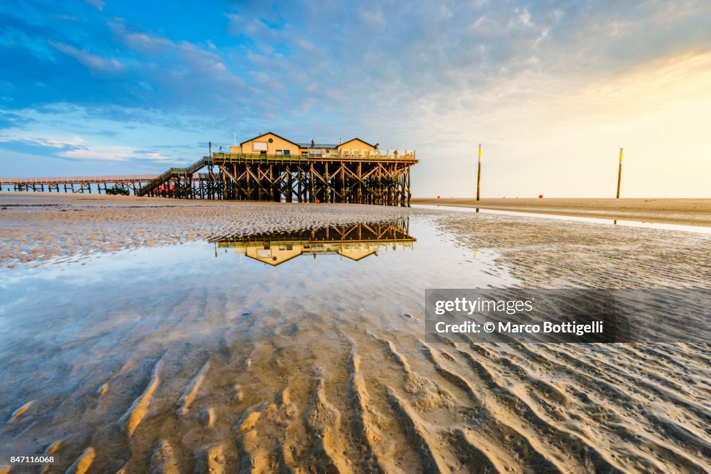 Stilt house at Sankt Peter-Ording. Germany.
