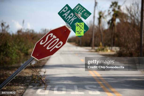 Sticker left behind by search and rescue teams indicates that no victims were found on this street in the Port Pine Heights neighborhood September...