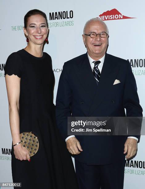 Kristina Blahnik and designer Manolo Blahnik attends the "Manolo: The Boy Who Made Shoes For Lizards" world premiere hosted by Manolo Blahnik with...