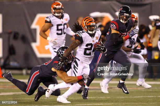 Adam Jones of the Cincinnati Bengals returns a punt during the first half against the Houston Texans at Paul Brown Stadium on September 14, 2017 in...