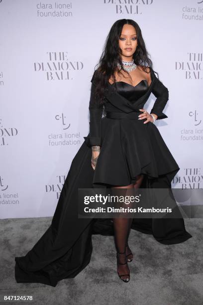 Rihanna attends Rihanna's 3rd Annual Diamond Ball Benefitting The Clara Lionel Foundation at Cipriani Wall Street on September 14, 2017 in New York...