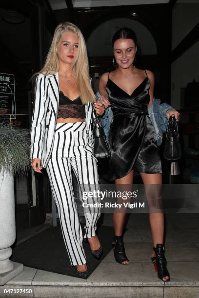 Lottie Moss and Emily Blackwell attend as Wolf & Badger celebrate independent talent during London Fashion Week September 2017 on September 14, 2017...