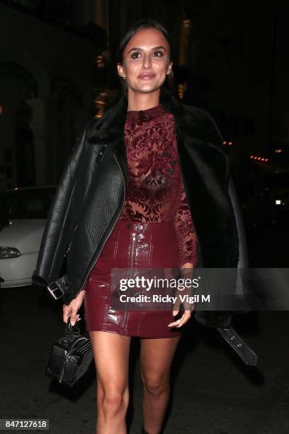 Lucy Watson attends as Wolf & Badger celebrate independent talent during London Fashion Week September 2017 on September 14, 2017 in London, England.