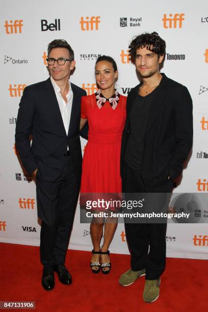 Director Michel Hazanavicius, actor Berenice Bejo, and actor attend Louis Garrel the "Redoubtable" Premiere held at The Elgin during the 2017 Toronto...