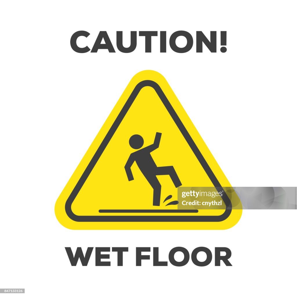 CAUTION WET FLOOR WARNING SIGN