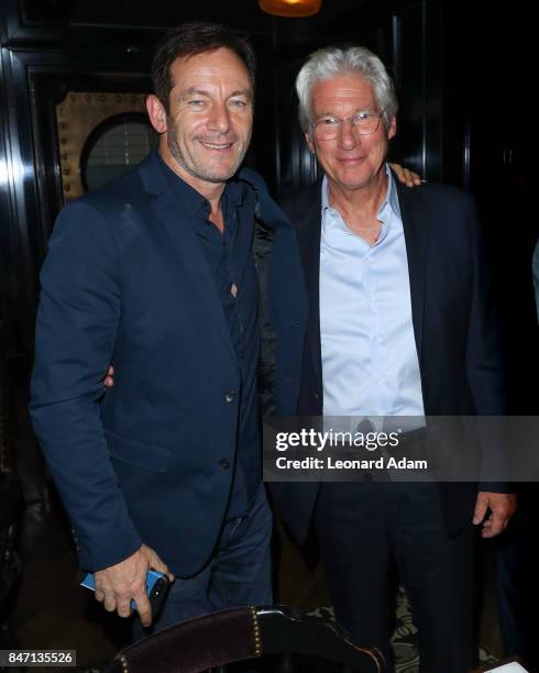 Jason Isaacs and Richard Gere attends the "Three Christs" premiere party hosted by Johnnie Walker at Westlodge Toronto on September 14, 2017 in...