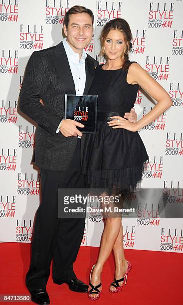 David Walliams and Lisa Snowdon pose in the press room during the ELLE Style Awards 2009 in association with H&M, at Big Sky London on February 9,...