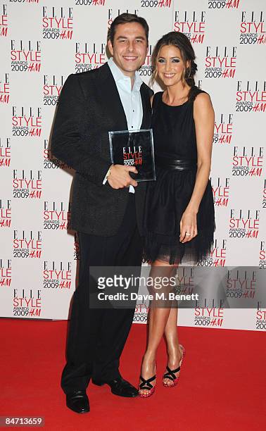 David Walliams and Lisa Snowdon pose in the press room during the ELLE Style Awards 2009 in association with H&M, at Big Sky London on February 9,...