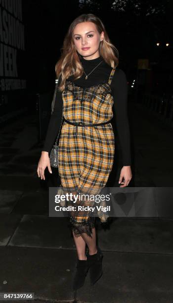 Niomi Smart attends the exclusive New Look and British Fashion Council party launching London Fashion Week September 2017 at The Store Studios on...