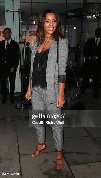 Rochelle Humes attends the exclusive New Look and British Fashion Council party launching London Fashion Week September 2017 at The Store Studios on...