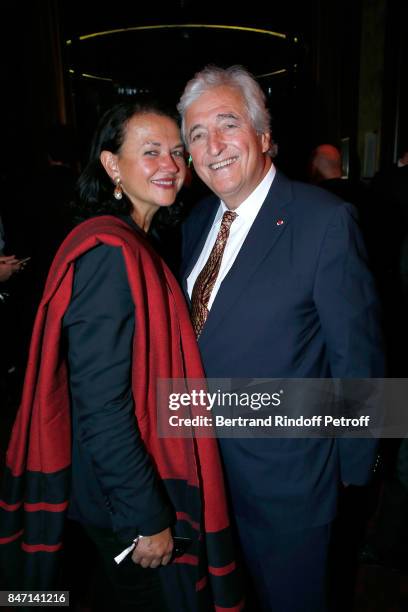 Jean-Loup Dabadie and his wife Veronique Bachet attend the Reopening of the Hotel Barriere Le Fouquet's Paris, decorated by Jacques Garcia, at Hotel...