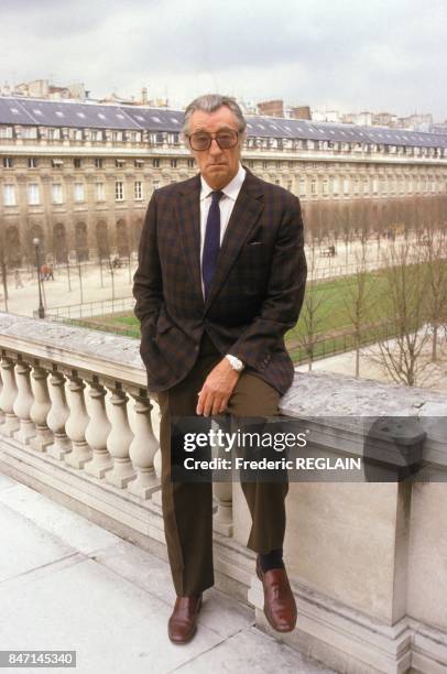 American actor Robert Mitchum in Paris on April 4, 1986 in Paris, France.