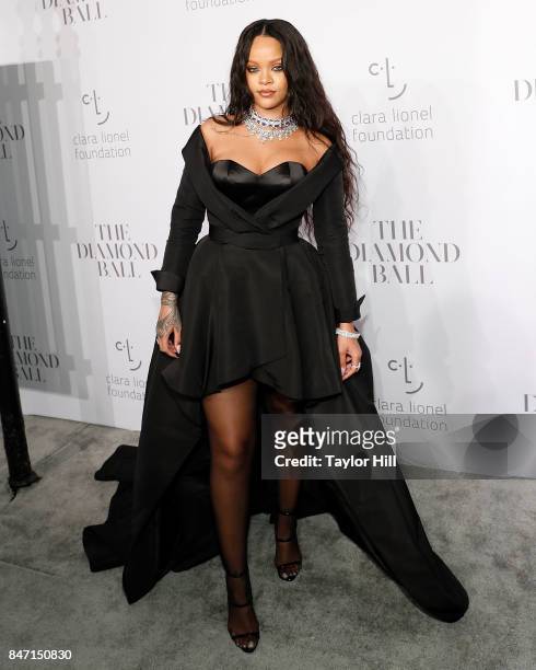 Rihanna attends the 2017 Diamond Ball at Cipriani Wall Street on September 14, 2017 in New York City.
