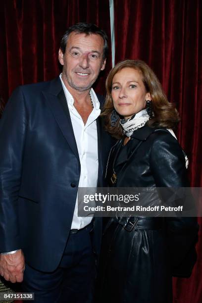 Jean-Luc Reichmann and Anne Gravoin attend the Reopening of the Hotel Barriere Le Fouquet's Paris, decorated by Jacques Garcia, at Hotel Barriere Le...