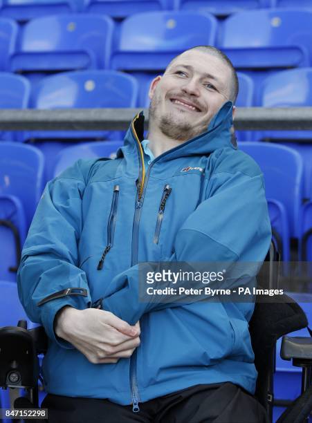 An Everton fan in the stands