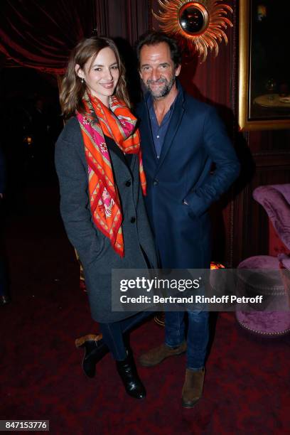 Louise Bourgoin and Stephane De Groodt attend the Reopening of the Hotel Barriere Le Fouquet's Paris, decorated by Jacques Garcia, at Hotel Barriere...