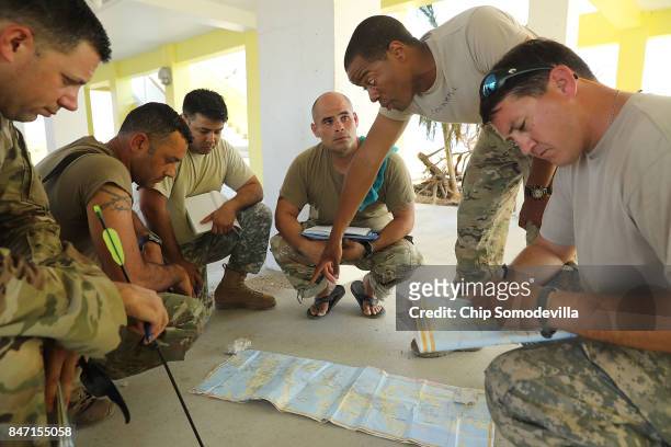 Florida National Guard soldiers from Delta Company, 1st Battallion, 124th Infantry, 53rd Infantry Brigade Combat Team 1st Sgt. Jeremy Commander,...